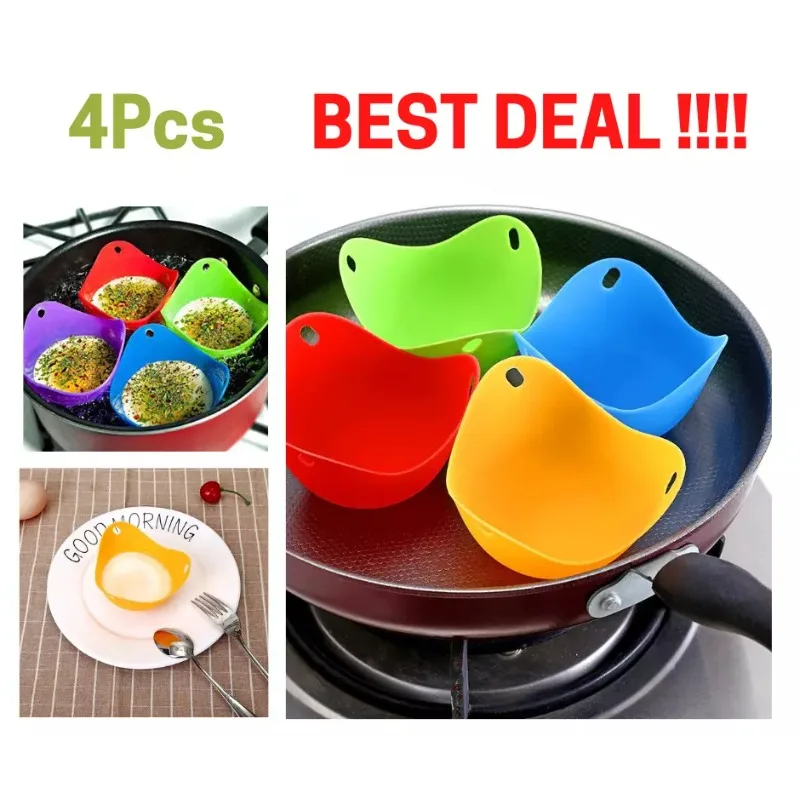 Egg Steamer Silicone Egg Poacher Pods Cooking Tool for Microwave Air Fryer Stovetop Boiler Kitchen Gadget Durable Tray Mould egg cooker egg boiler mold cup egg poacher silicone egg poacher silicone baking mold