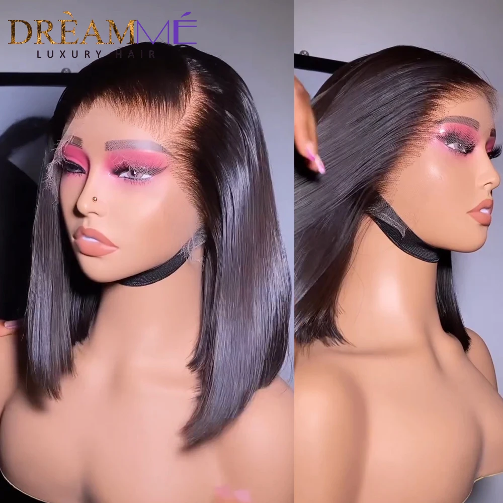 Glueless 5x5 HD Lace Closure Short Bob Wigs Wear and GO 1b27 Ombre Blonde Straight Bob 13x4 HD Lace Front Human Hair Wigs