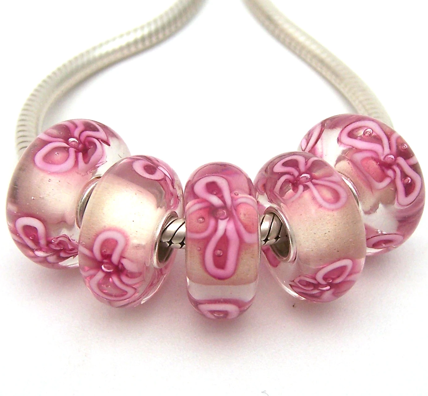 

YG85 5X 100% Authenticity S925 Sterling Silver Beads Murano Glassbeads NEW Fit European Charms Bracelet Diy Jewelry Lampwork