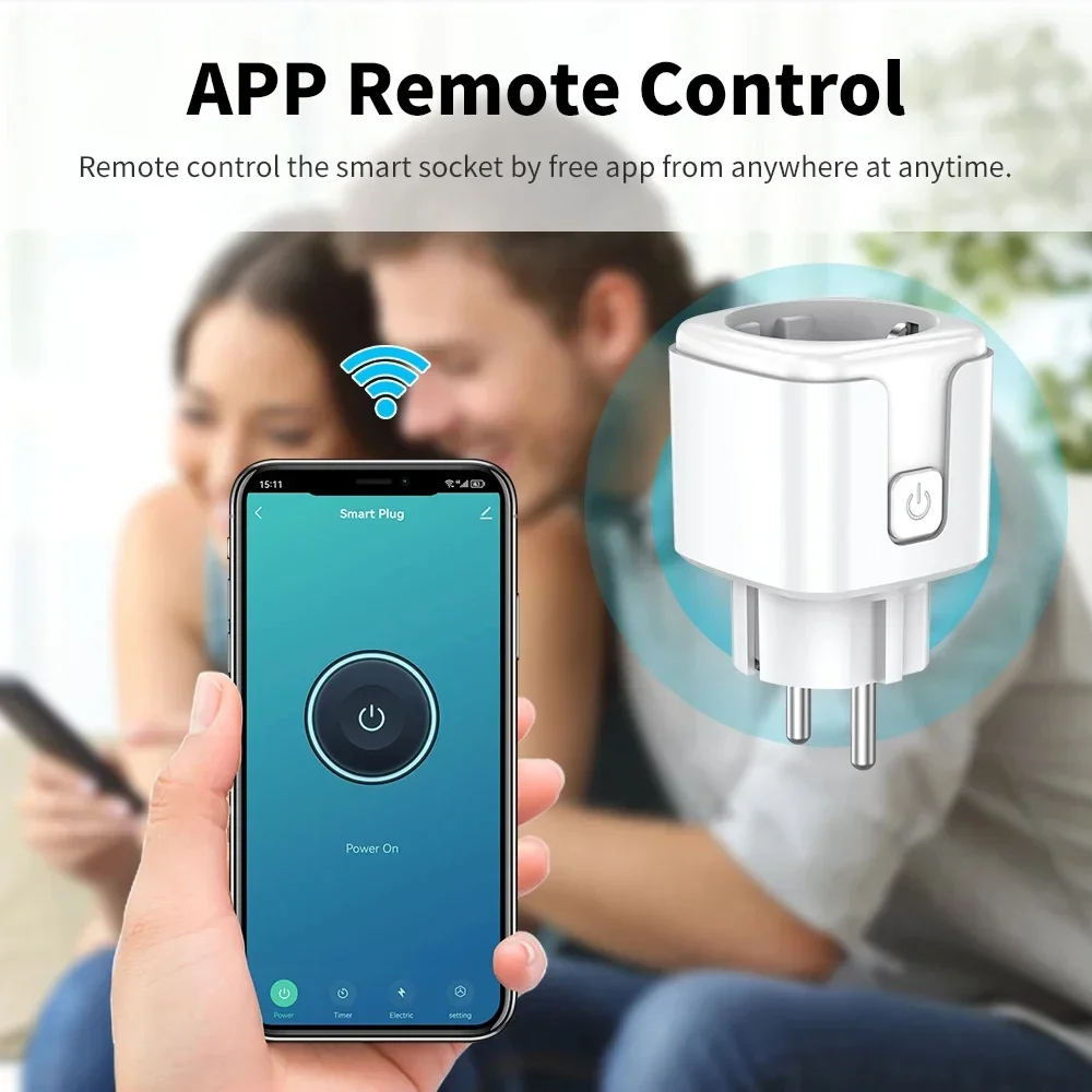 Smart Plug WiFi Socket EU Plug 20A Power Monitor Timing Function Tuya Smart Life APP Control Works with Alexa Google Home Alice - 2