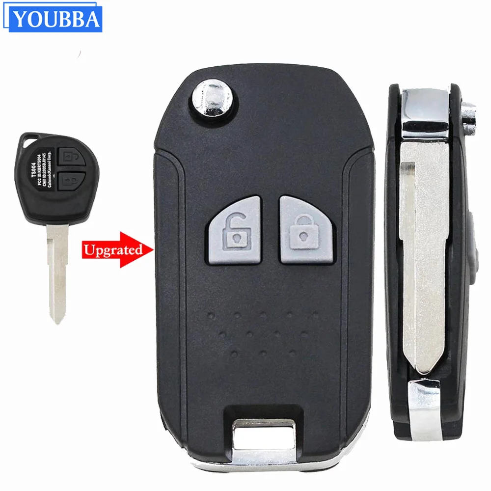 YOUBBA 2 Buttons Flip Remote Key Case Shell Cover Blank Fob for Suzuki