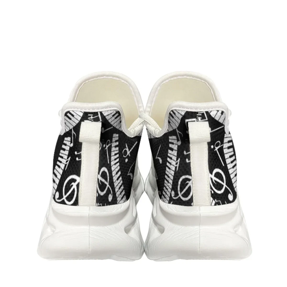 Piano Notes Designer Fashion Sneakers Teens Students Lace Up Flats Shoes Non-Slip Shock Absorbing Walking Shoes Outdoor Gym New