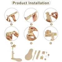Support de broderie en bois, cerceau de broderie, mains libres, support de point de croix 360 ° Support de cerceau de broderie rotatif, support de point de croix 4