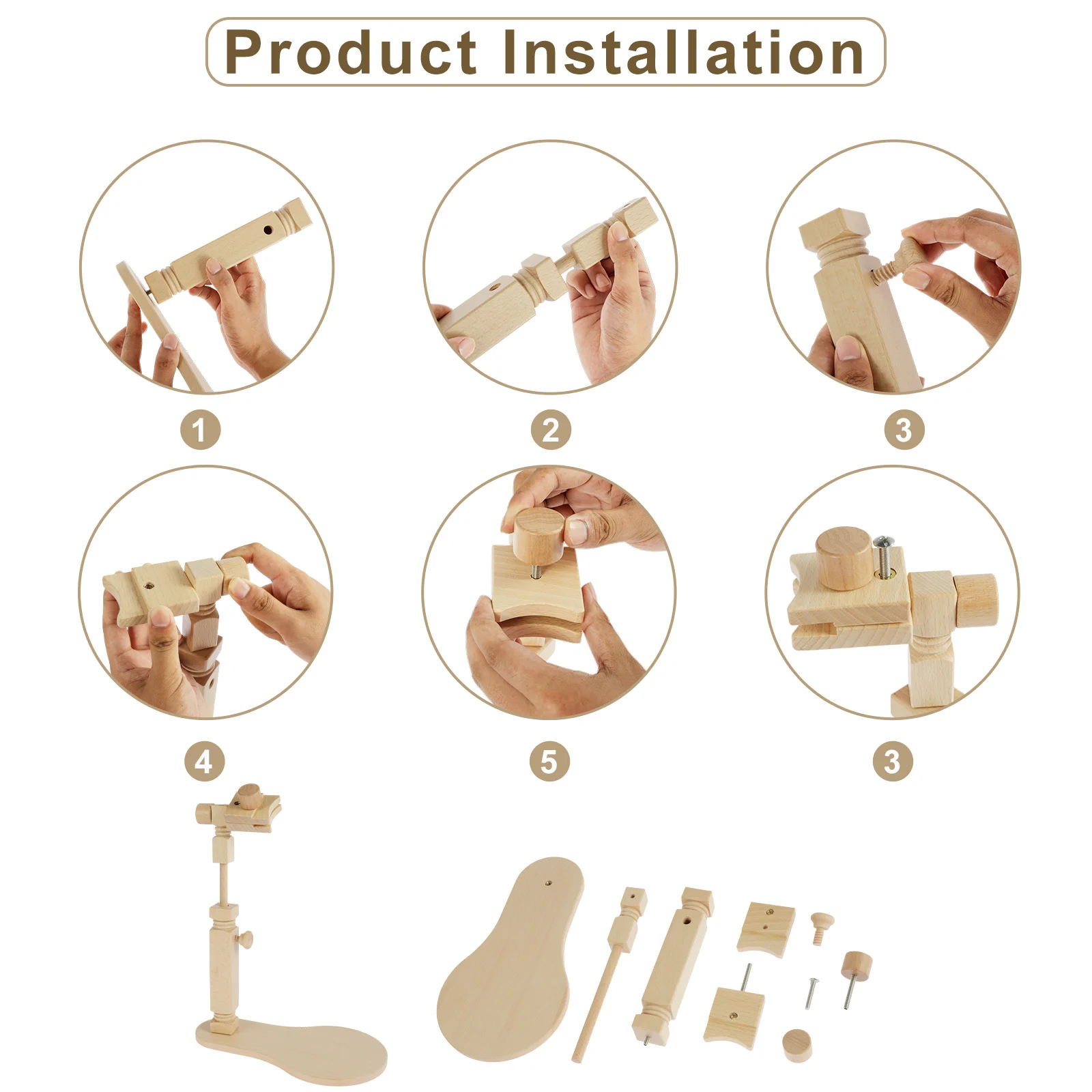 Wooden Embroidery Stand Embroidery Hoop Hands-Free Cross Stitch Stand 360° Rotated Embroidery Hoop Holder Cross Stitch Holder