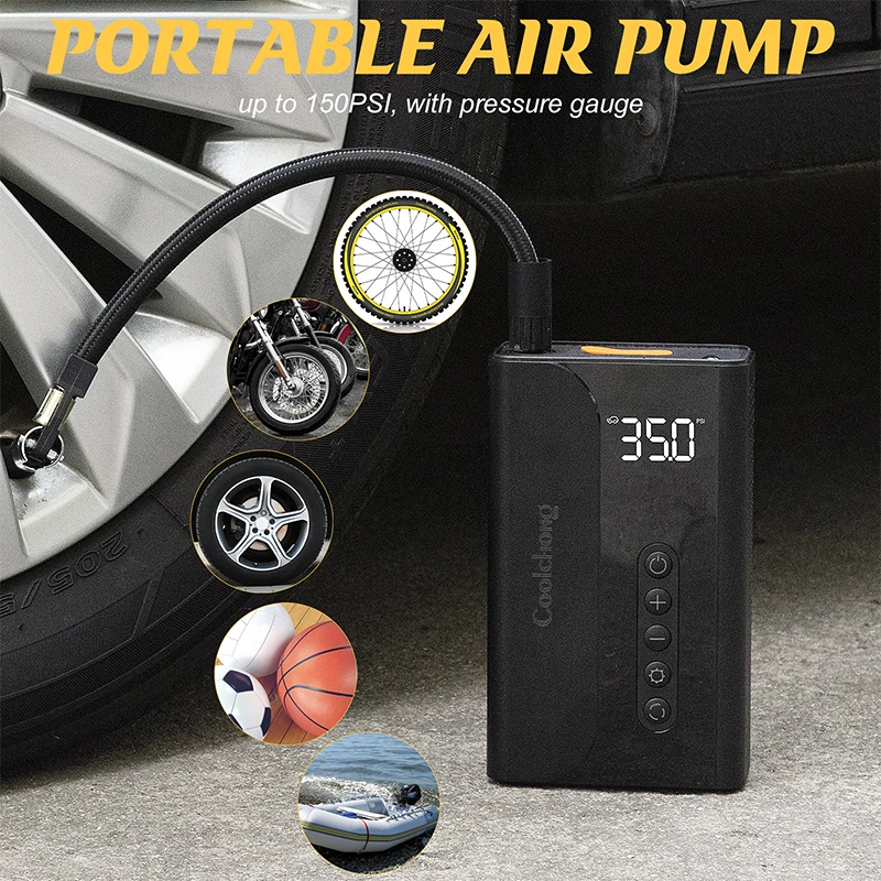 Car emergency start power supply, motorcycle inflation pump, outdoor camping for rescue, explosion and flashing lighting tool