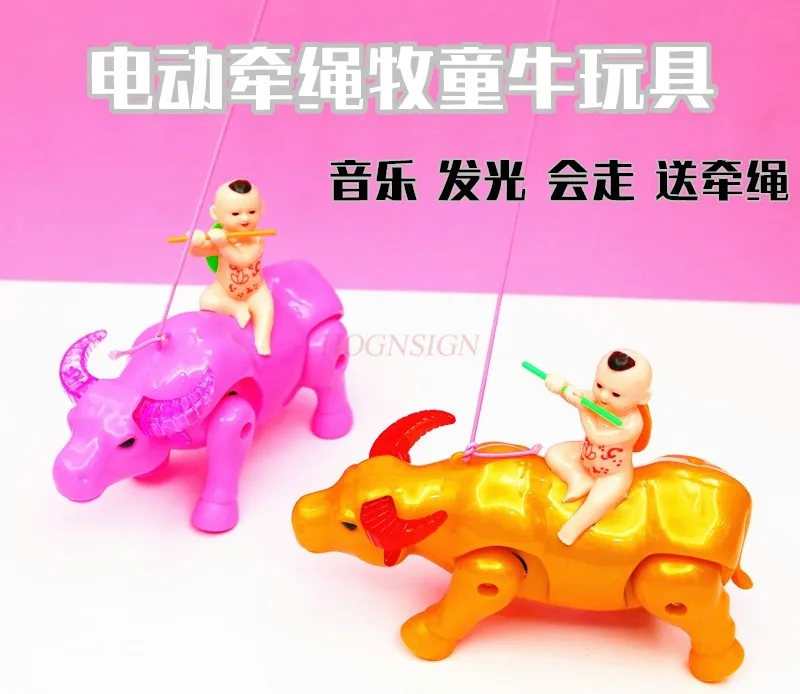 Children's electric water buffalo can walk and sing, simulating a cow. 1-3 year old baby leash toy 3