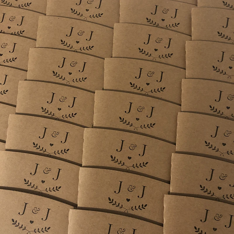 Personalized Disposable Ice Coffee Cup Sleeves Wedding Party Heat-Insulated Cup Holders... - SKU DCCS1225 - UGI Packaging