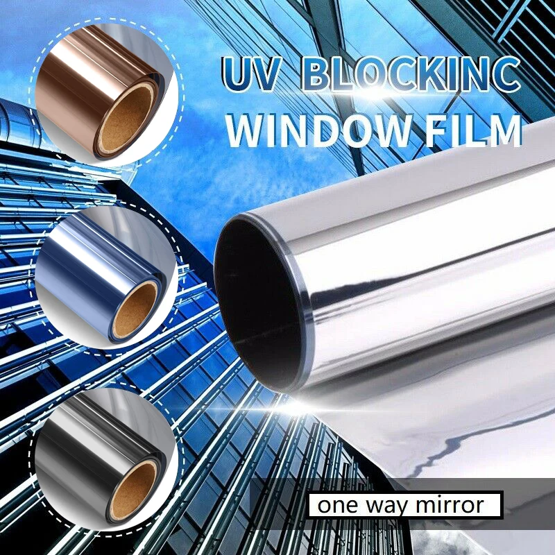 One-Way Mirror Window Film Heat UV Reflective Privacy Tint Foil For Home Office 