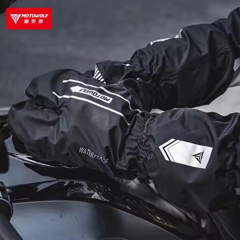 Motorcycle Raincoat Motorbike Four Seasons Waterproof Rainproof Gloves Cover Night Reflective Extended Gloves Rainproof Cover For Racing