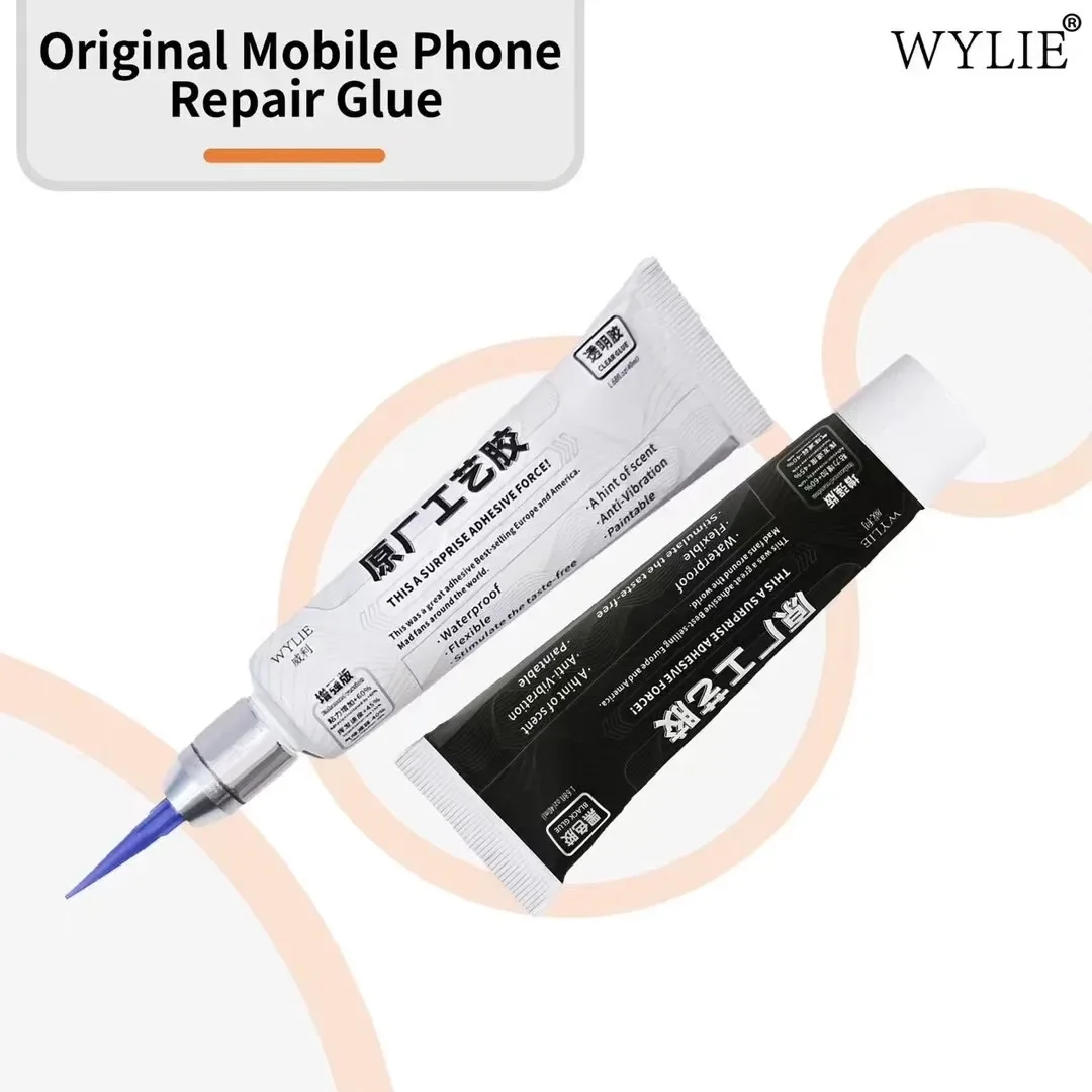 WYLIE Mobile Phone Repair Black/Clear Liquid Glue LCD Screen Frame Back Cover Repair Fast Curing Waterproof Adhesive sets