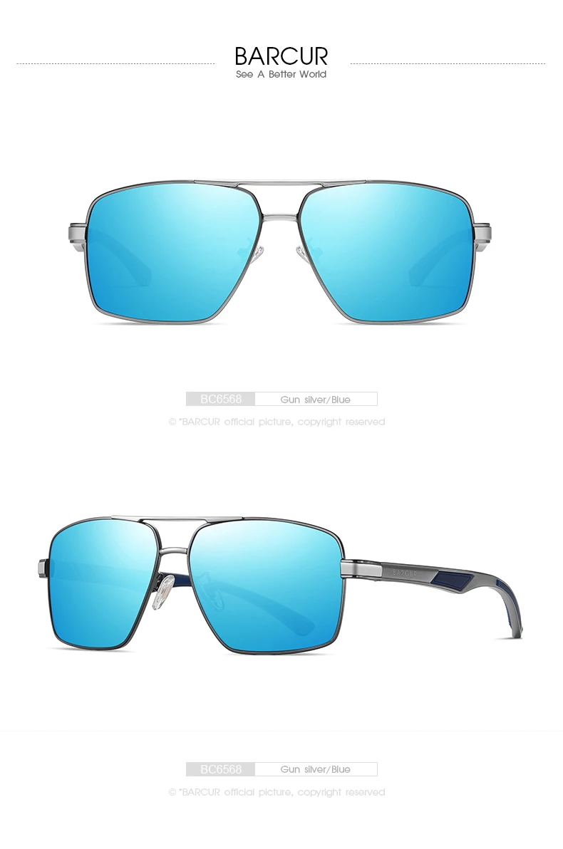 Barcur sonnenbrille für männer polarisierte klassische sports onnen brille für männer uv400 brillen brillen oculos gafas de sol – Detail 16
