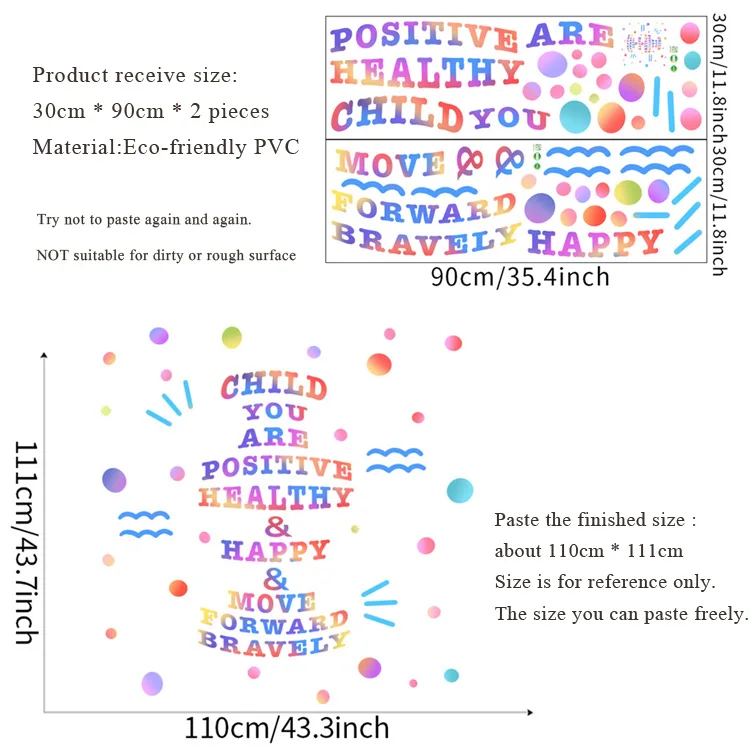 Farbe Inspirierende Zitate Englisch Wandaufkleber Für Schule Klassenzimmer Dekor Wandbild Kinderzimmer Dekoration Selbstklebende Home Aufkleber – Detail 1