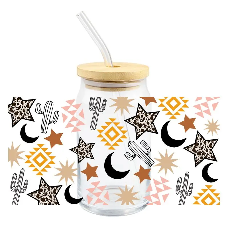 Western Cowboy UV DTF Wrap Transfer Stickers Man Cool Design Waterproof Wrap For Glasses Cups Mugs Decal