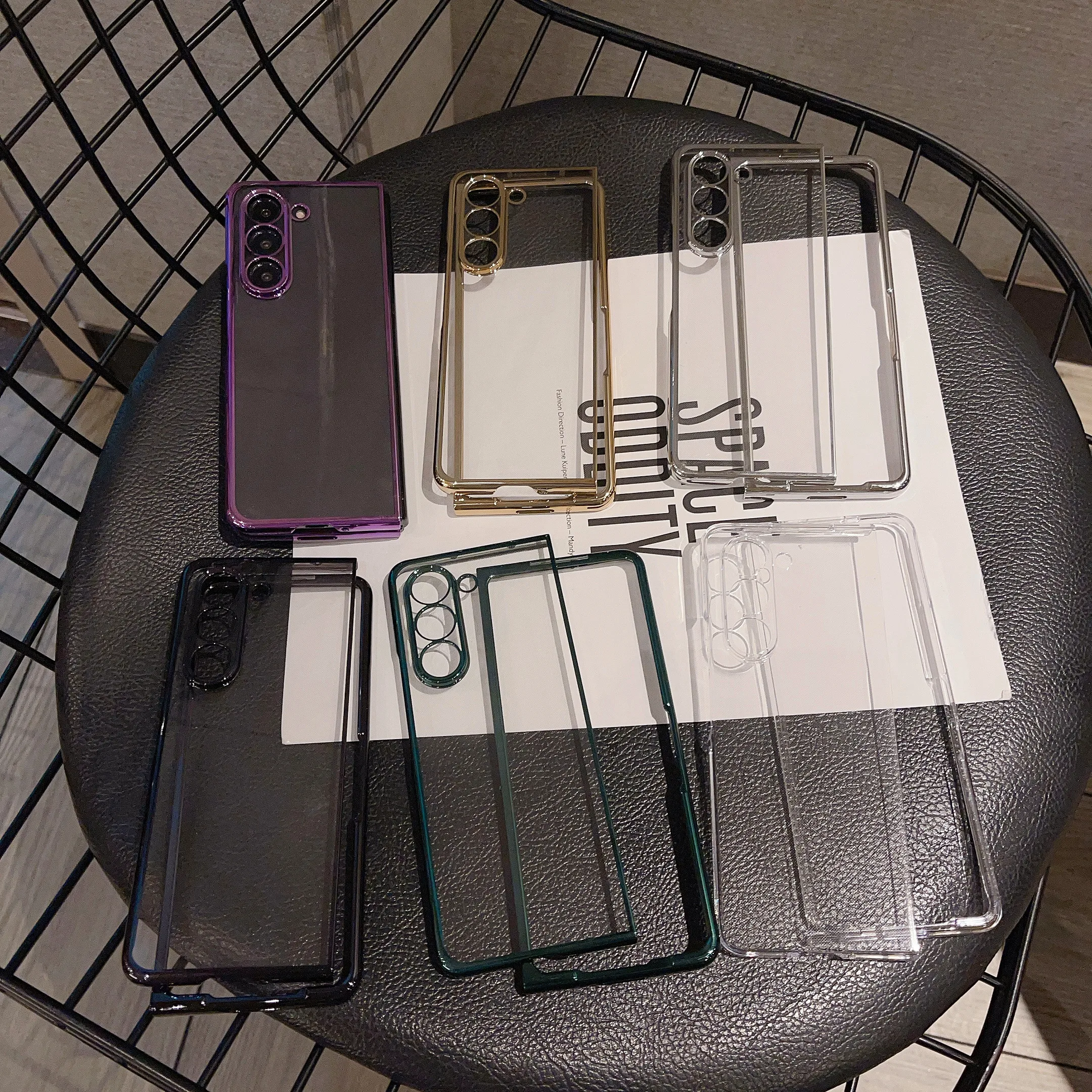

Frameless 6D Plating Clear Case for Samsung Galaxy Z Fold5 Luxury Hard Shockproof Transparent Phone Cover SamsungGalaxyZFold5
