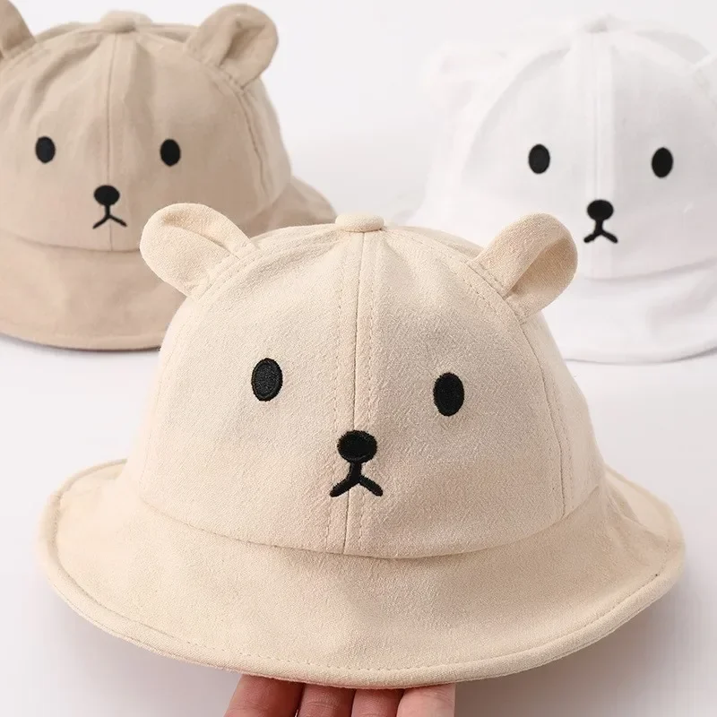 Cute Bear Ear Baby Hat Kids Boy Girl Soft Cotton Peaked Bonnet Caps Children Cartoon Casual Sun Visor Hats 5