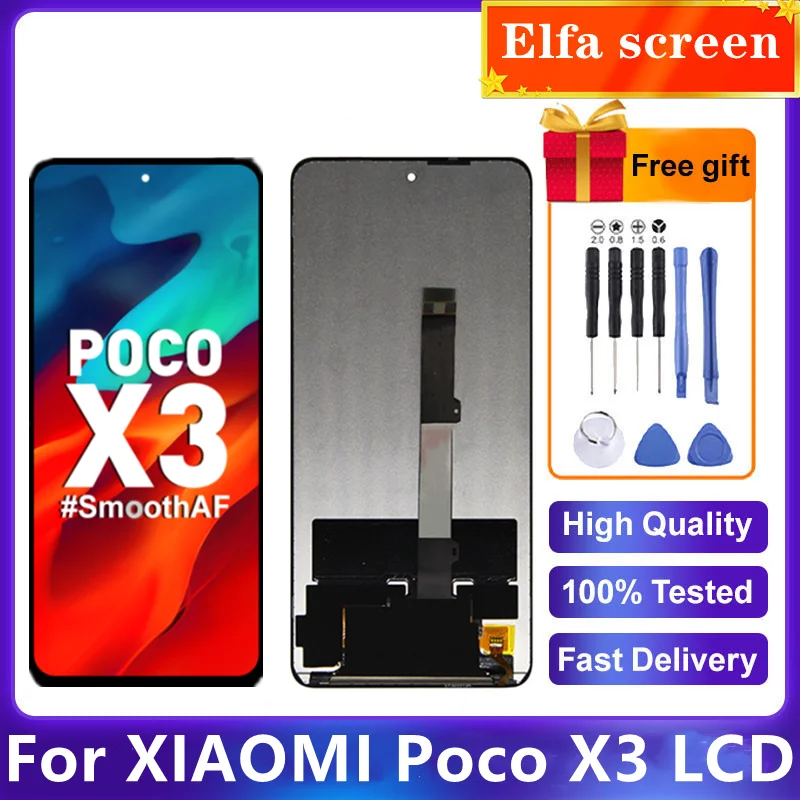 

6.67" Original For Xiaomi POCO X3 Display LCD Touch Screen Digitizer For POCO X3 NFC LCD Replacement Parts M2007J20CG Display