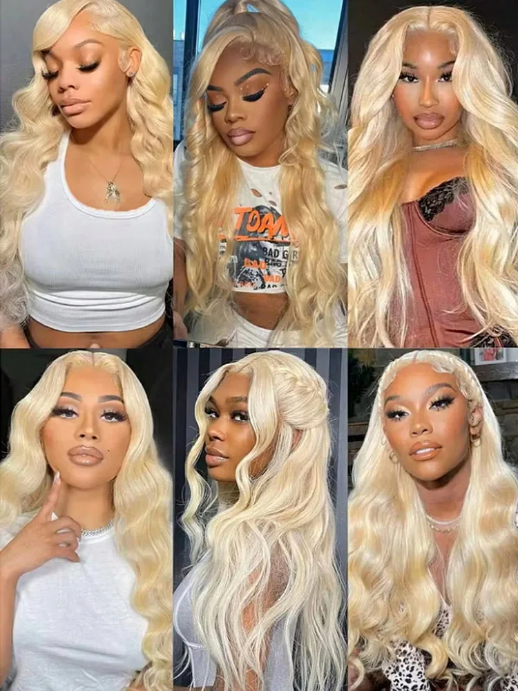 13x4 Lace Front Wig Human Hair Body Wave Blonde Wig Human Hair 613 HD Transparent Blonde Lace Front Wigs Pre Plucked Human Hair