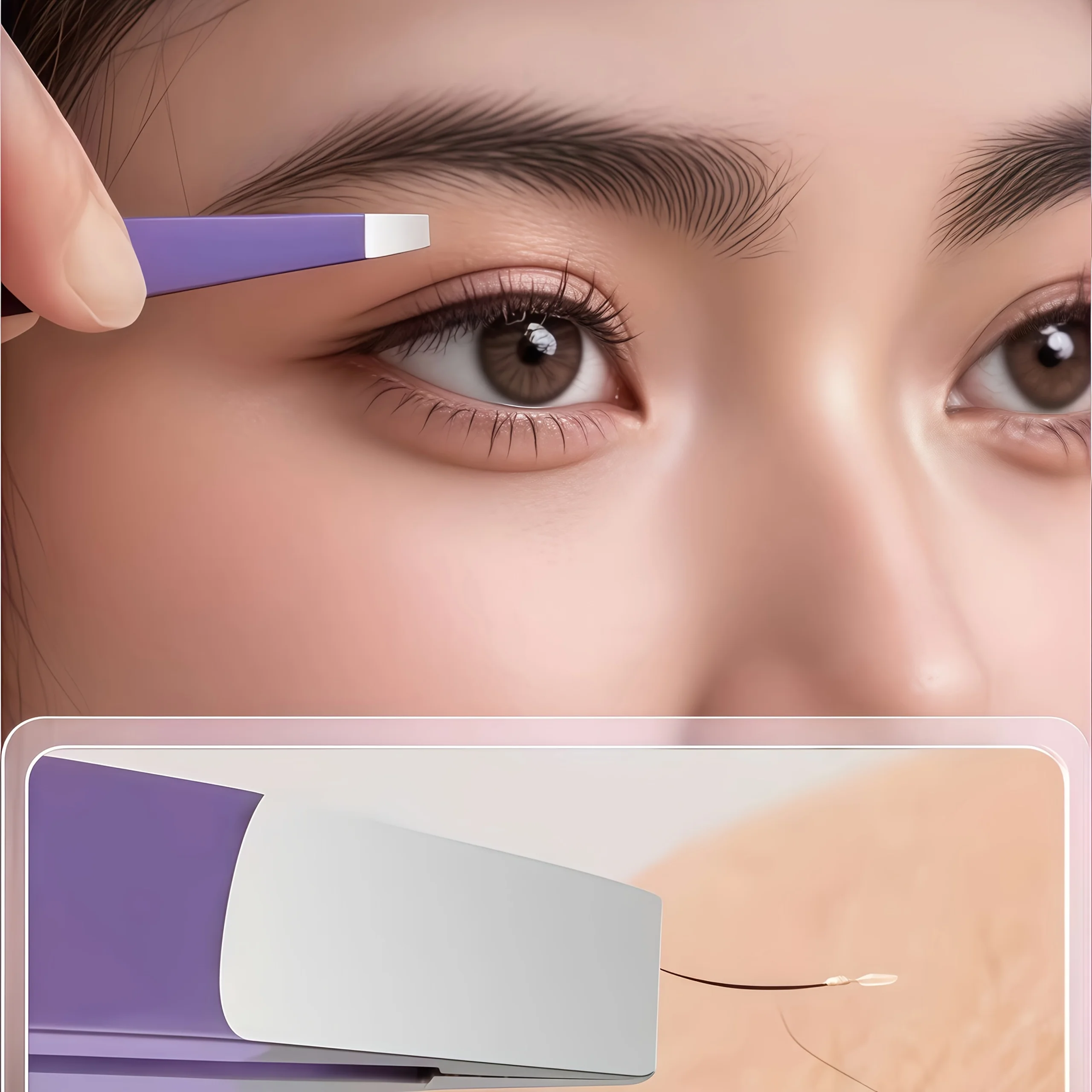 2개 스테인리스 스틸 눈썹 족집게 세트 정밀한 뾰족한 양끝 디자인 속눈썹 및 눈썹 정리용 크리스마스 선물