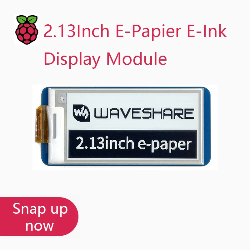 Waveshare 2.13 Cal E-Papier-Moduł Wyświetlacz Atramentowy Voor Raspberry Pi Pico, 250*122, Zwart/Wit, Spi