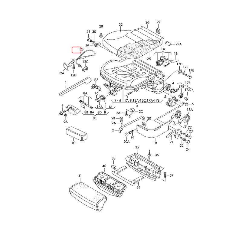 Seat Release Cable Left Right 1J0881265C 1J0881266C for Audi A3 S3 VW Beetle Jetta GOD Golf Beetle PASSAT Golf 1J0 881 265 C
