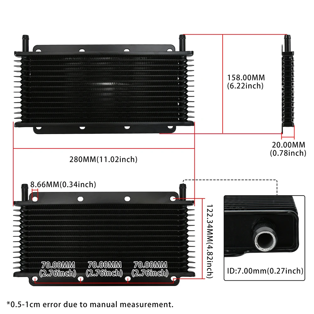 Universal 14-Row Automatic Transmission Oil Cooler – Aluminum Oil Cooling Radiator for Cars, Trucks, SUVs & Performance Vehicles 2