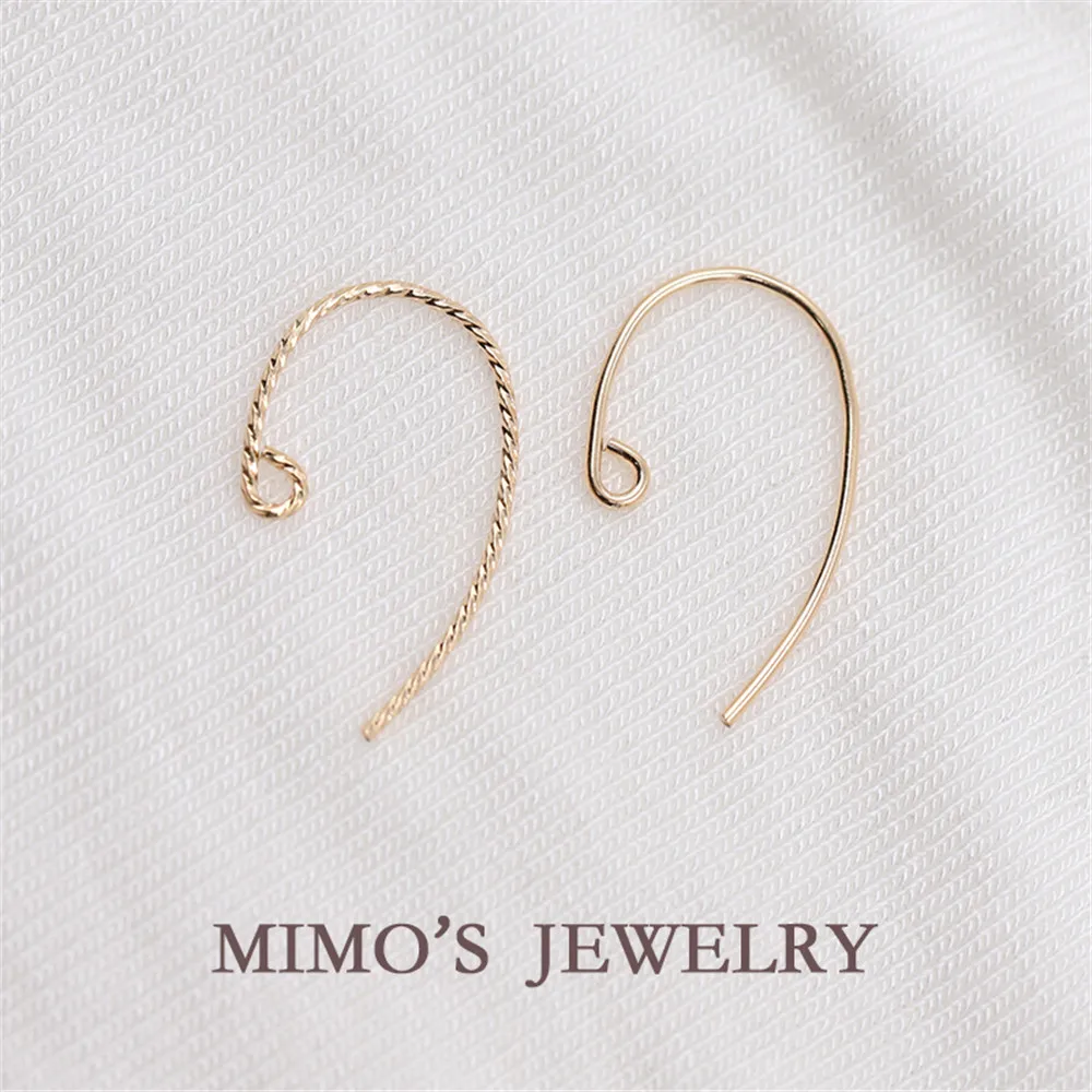 

USA 14K Gold Filled 9 - line smooth ear hook French batch flower earrings DIY accessories