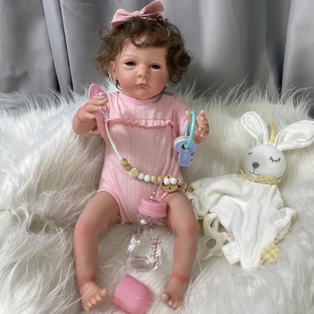 50CM Already Finished Reborn Baby Doll Lifelike Handmade Rooted Hair Newborn DIY Toy Figure Birthday Gift