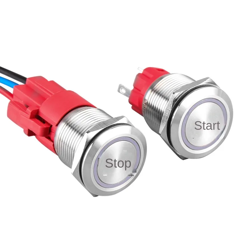 Push Button Switch 12 16 19 22 mm small metal push button switch from reset self-locking ring power supply waterproof lamp