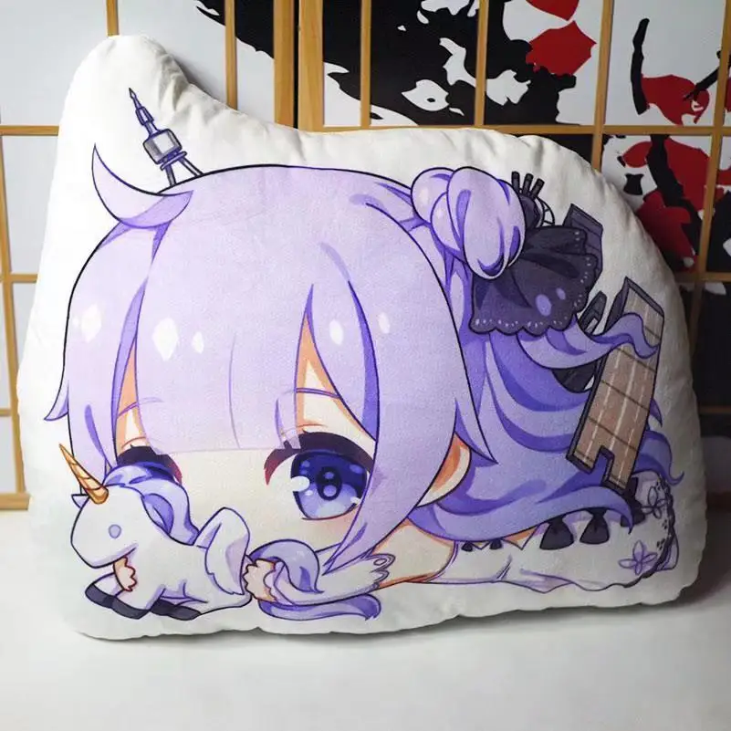 42*35cm Azur Lane plush toy Game Kaga Laffey ILLUSTRIOUS Akagi figure stuffed doll pillow double sided pillowcase for gift 4