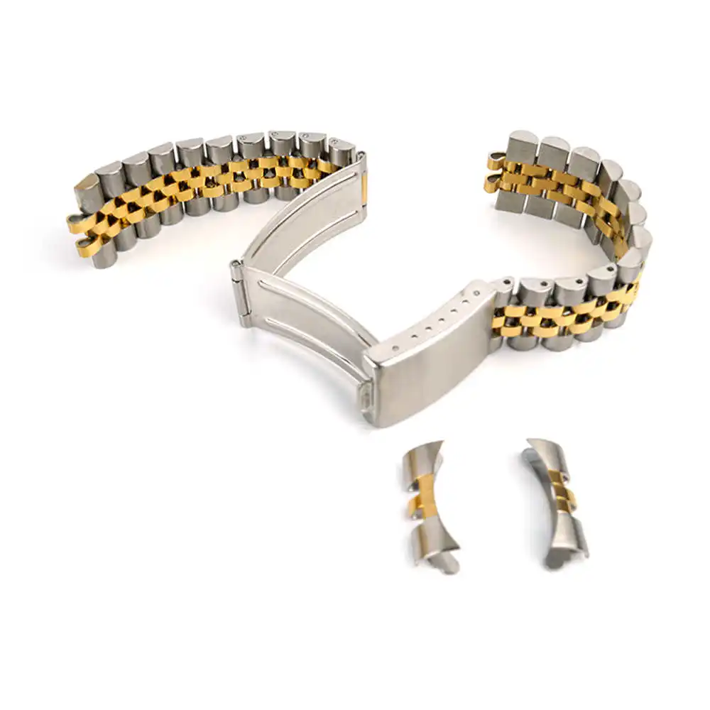 316L 18mm 19mm 20mm Stainless Steel Sliver Gold Jubilee Watch Strap Band Bracelet Compatible For Skx Watch