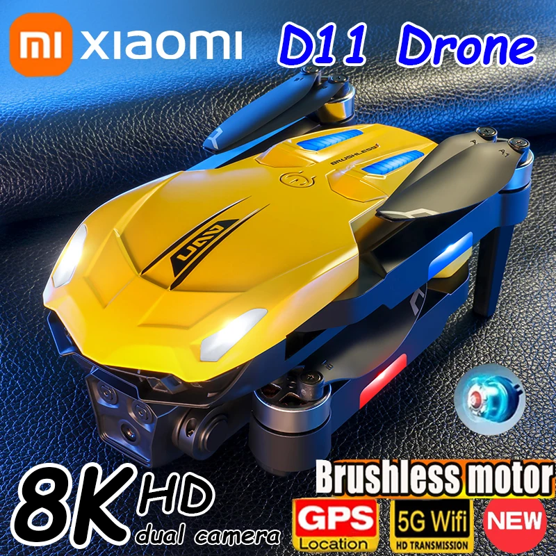 Iconic Brand D11 Drone 8K Professionnal HD Three Camera Brushless Quadcopter Optical Flow Localization Four-way Obstacle Avoidance UAV