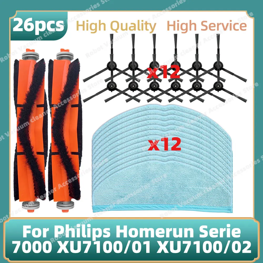 Geschikt Voor Philips Homerun Serie 2000 Xu2100/10 Xu2100/20 Robot Vacuüm Reserveonderdelen Roller Zijborstel Hepa Filter Mop Pad Stofzak