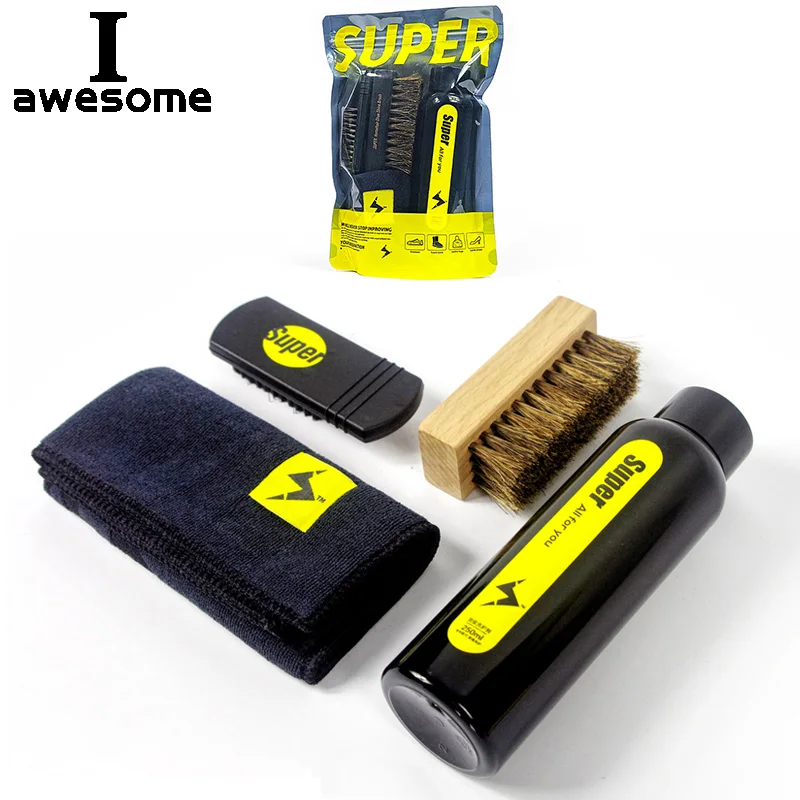 4-piece-set-professional-shoes-care-kit-cleaner-portable-for-leather-shoes-sneakers-cleaning-deep-cleaning-agent-set-brush-tool