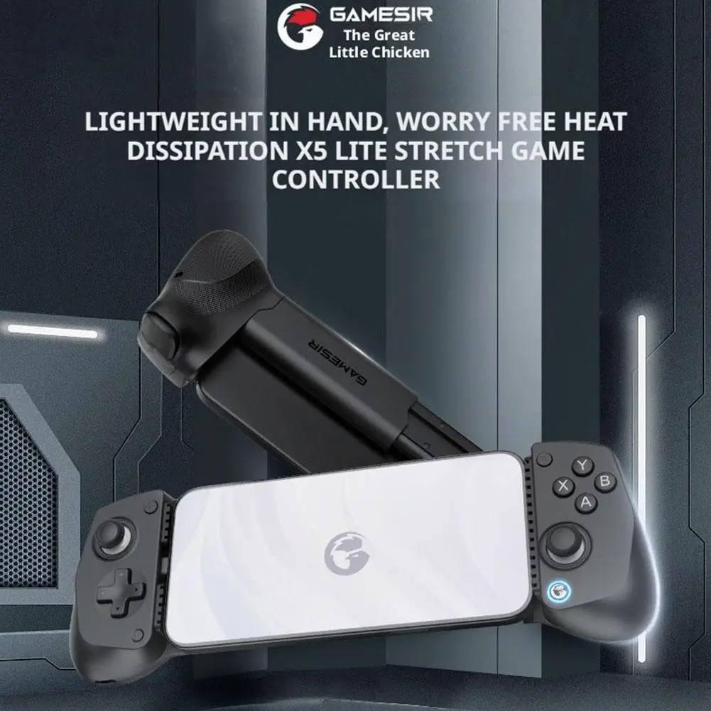 게임시르 X5 라이트 모바일 게임 컨트롤러 1개, IOS 및 안드로이드용 타입-C 게임 주변기기 게임 컨트롤러용 신축성 핸들