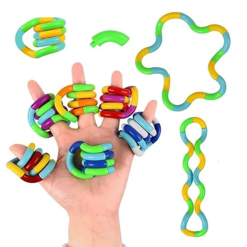 4Pcs Twist Music Puzzle Toys for Kids Educational Vent Deformation Rope Knot Pressure Toys Gift puzzle toys kids educational toys