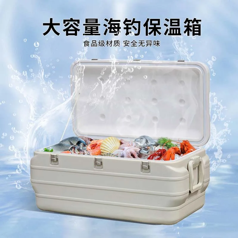 white color 165QT Bio food grade PU foam JUMBO Ice Chest Containers fishing camping Insulated Cooler Box hard cooler box