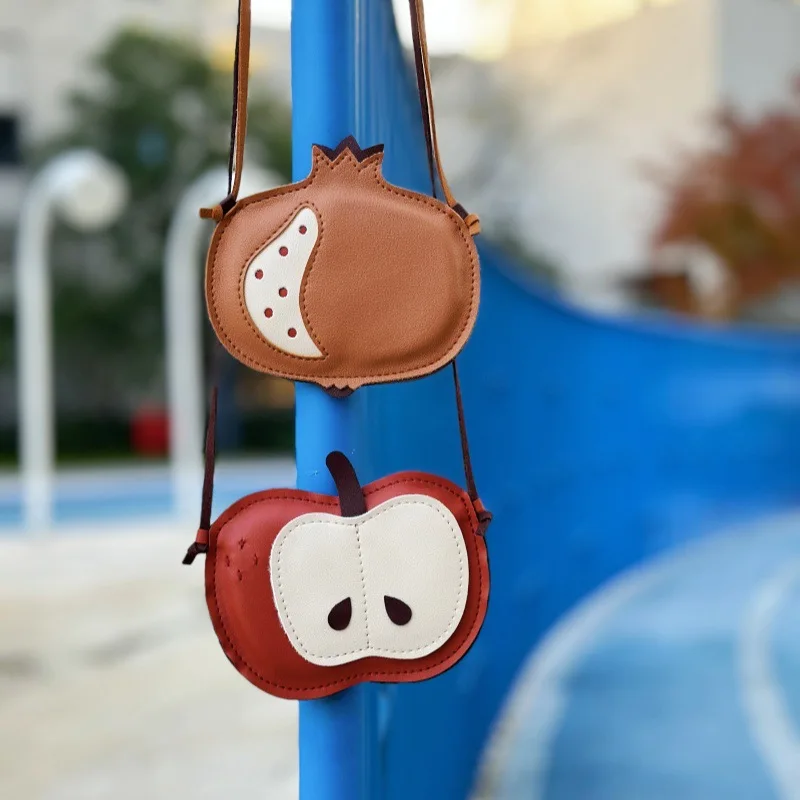 Cute Kids Messenger Bag PU Material Fruit Style