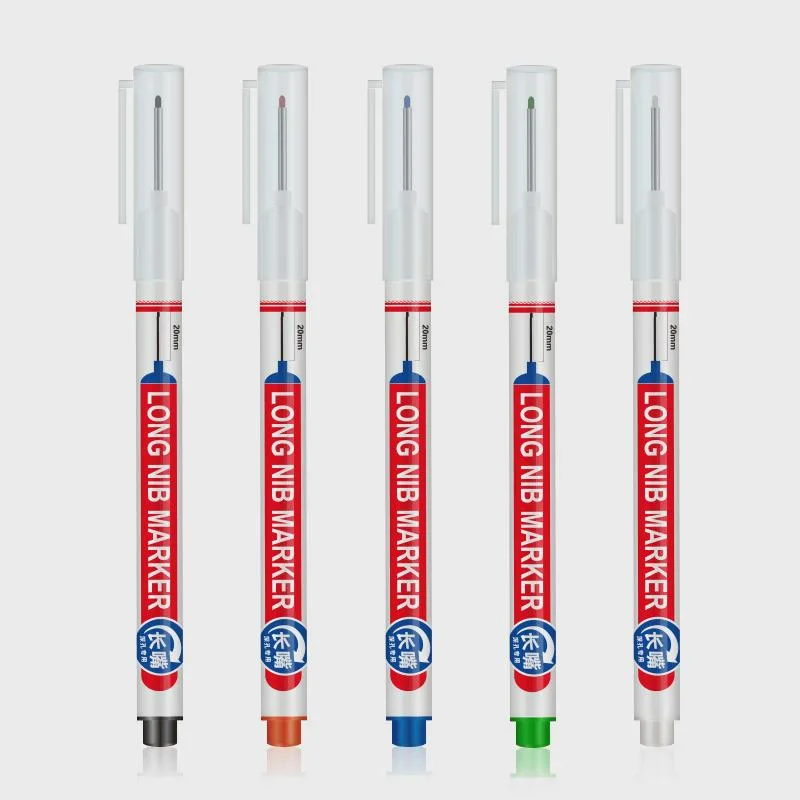 Waterproof 20mm Deep Hole Long Nib Markers Multipurpose Perforating Ideal for Metal Bathroom Woodworking Decoration 4Pcs/Set marker pens permanent markers markers pen long nib markers