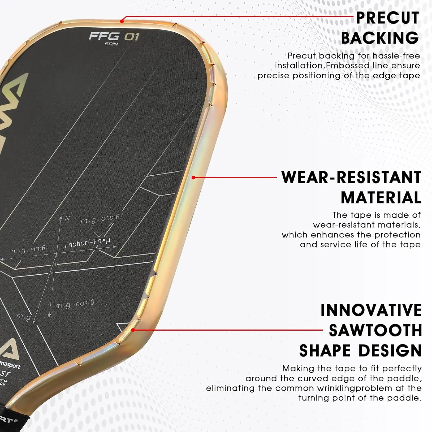 Laser Gold/Silver Pickleball Paddle Protection Tape 20mm/23mm/26mm-Pickleball Edge Euard Tape Racket Head Protection Tapes