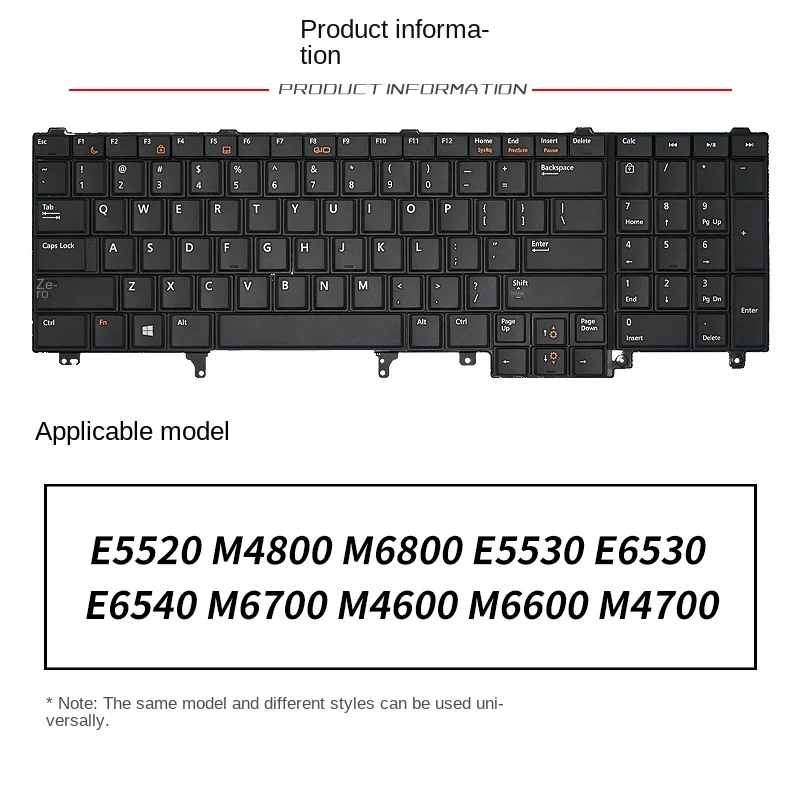 Adatto Per La Sostituzione Della Tastiera Del Laptop Dell E6520 E5520 M4800 M6800 E5530 E6530 E6540 M6700
