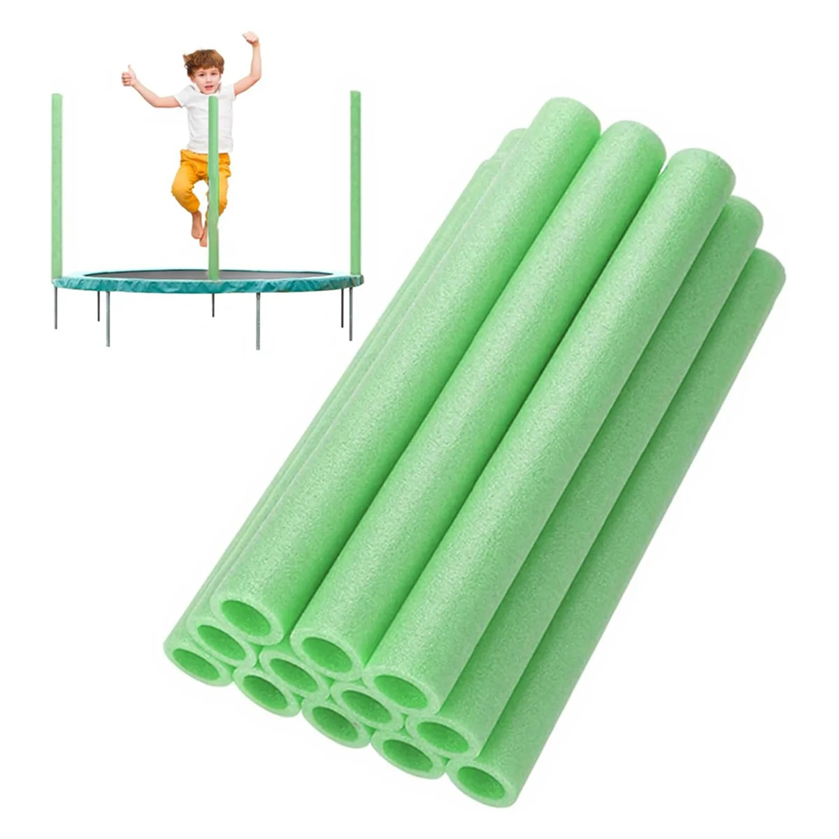 BAAU 24Pcs Trampoline Pole Foam Sleeves,Trampoline Padding Replacement,Trampoline Protective Sleeves Foam Tubing Green