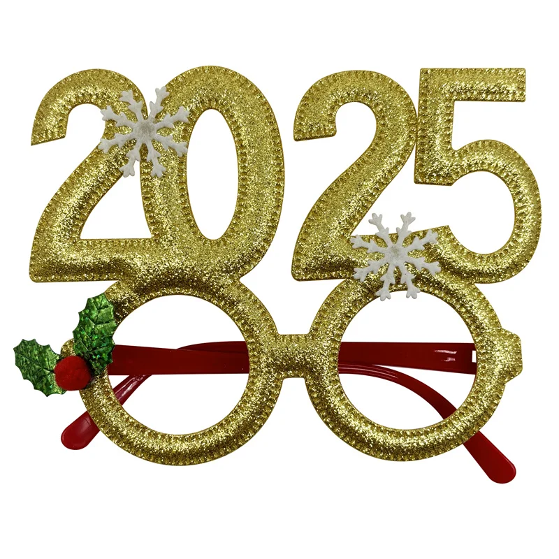 Description Picture 4 of item6Pcs Number 2025 Christmas Glasses Xmas Party Kids Adult Photobooth Props Eyeglasses Frame New Year Gift Home Supplies