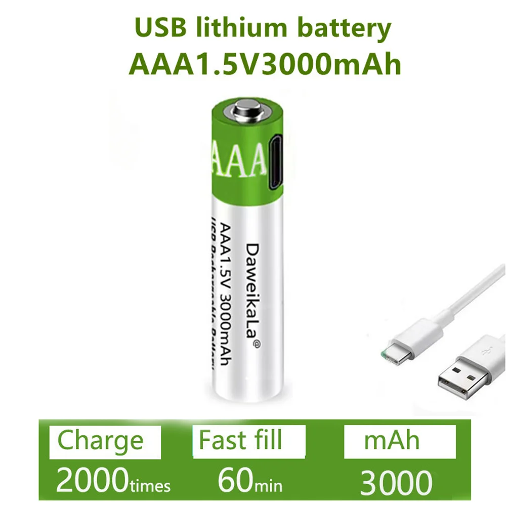 Wiederaufladbare 9V Akkus 6900mAh - 2er Pack Mit USB-Ladekabel