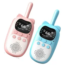 

2pcs Children Walkie Talkie Kids Rechargeable 1000mAh Handheld 0.5W 3km Radio Transceiver Interphone Toy For Girls and Boys Gift