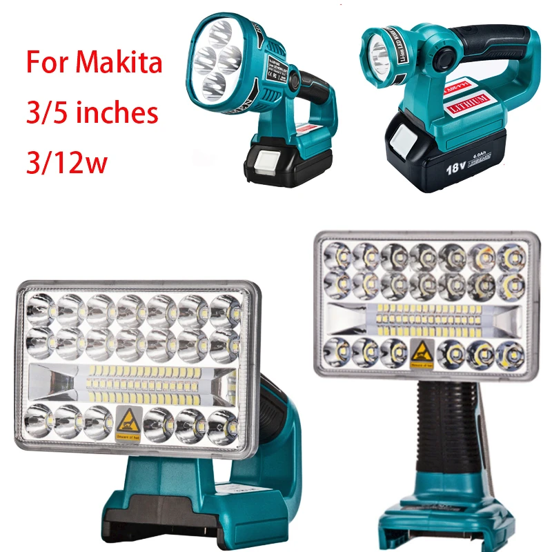 para Makita Lâmpada Led 18v sem Fio Led Lanterna Luz de Trabalho Lanterna sem Bateria Usb ao ar Livre Iluminação Emergência Holofotes - Image 6