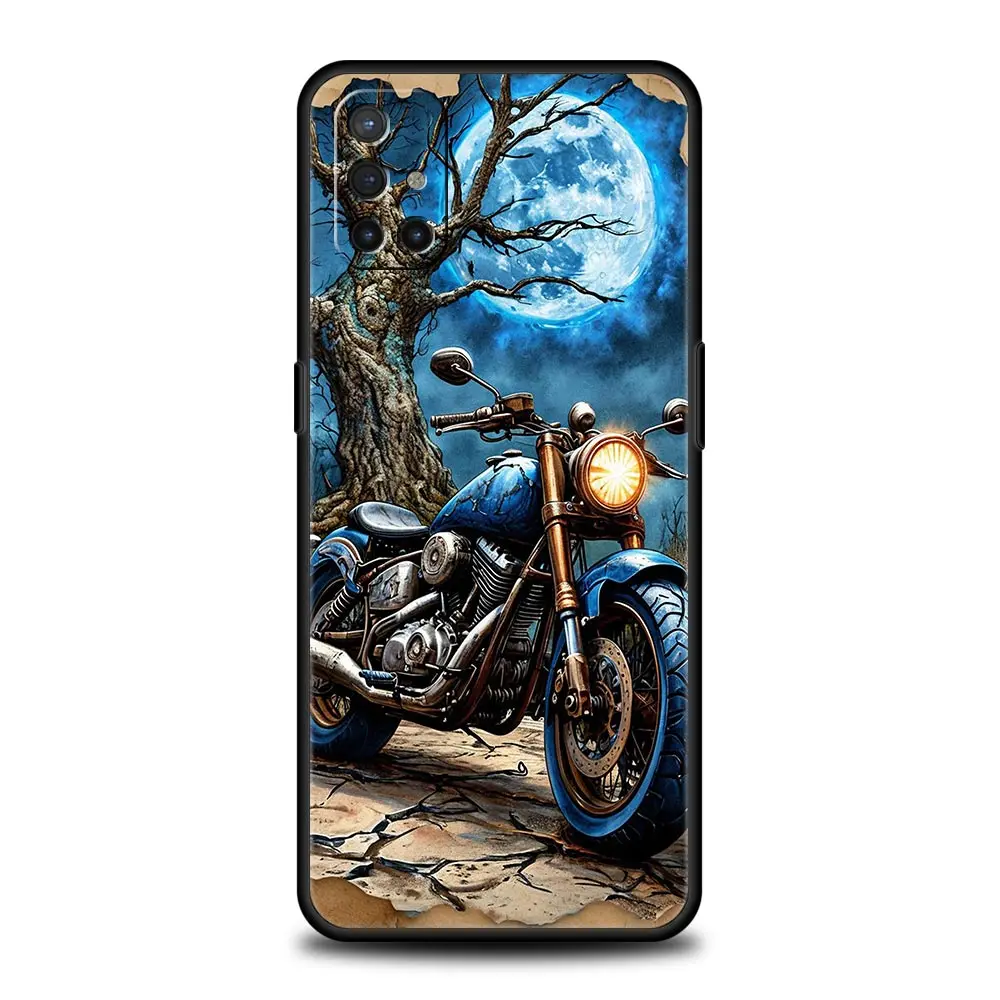 Vintage Motorcycle Painted Soft TPU Phone Case - Colorful Design