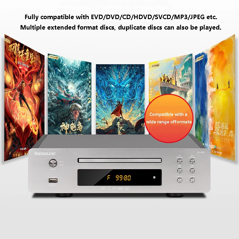 Home DVD/CD Player HD DVD/EVD Player Dolby 5.1 Channel USB Direct Reading Audio Video Digital Fiber Coaxial portable cd player