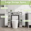 Short Over the Toilet Storage Cabinet – Freestanding Bathroom Space Saver with Adjustable Shelves, Toilet Paper Holder & Anti-Ti 4