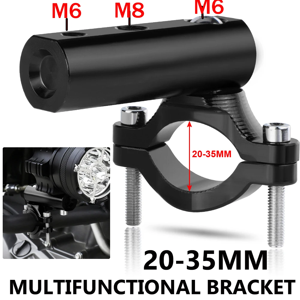 오토바이 조절 가능 20mm-35mm 범퍼 마운트 클램프 CNC 헤드라이트 스포트라이트 마운트 브래킷 안개등 브래킷 홀더