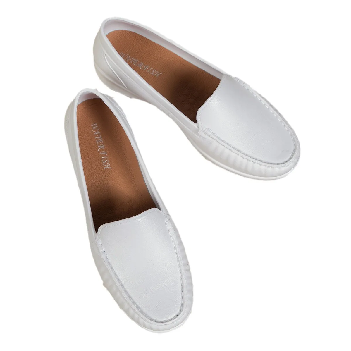 Autumn New Nurse Shoes Women Comfortable Soft Sole Breathable Non-slip Flat Heel Thick Sole Work Small White Single Shoes 5